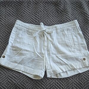 Old Navy Linen White Shorts Relaxed Fit